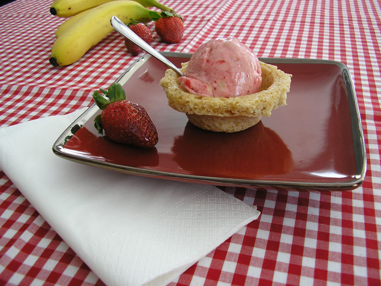 Strawberry and banana sorbet
